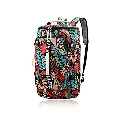 DEARART Gym Bag für Frauen Rucksack, vier Mode Wege wasserdichte Duffle Rucksäcke, für Gym Reise Strand Laptop College, Blumenblätter, schwarz DEARART Gym Bag für Frauen Rucksack, vier Mode Wege wasserdichte Duffle Rucksäcke, für Gym Reise Strand Laptop College, Blumenblätter, schwarz von DEARART