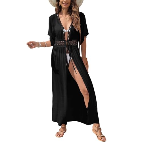 Bikini Cover Up Chiffon Pareos für Damen, Strandponcho Sommer Strand Vertuschen, Damen Strandkleid Strickjacke, Strand Vertuschen Shirt Boho Badeanzug Cover Up für Urlaub Pool Strand Party (XXL) von DEARBAG