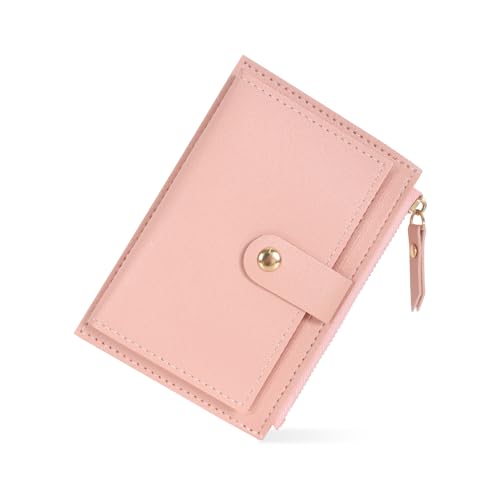 DEARBAG Geldbeutel Damen, Geldbeutel aus PU Leder, Mini Geldbörse, Klein Geldtasche Damengeldbörsen Viele Fächer mit Reißverschluss, 14 * 9 * 0.5cm (Rosa) von DEARBAG