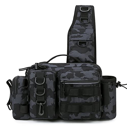 DEARBORN Multifunktionale Angelausrüstung Tasche Schulter Messenger Bag Köder Ausrüstung Lagerung Wasserdichte Angeltasche-C, blau camouflage von DEARBORN