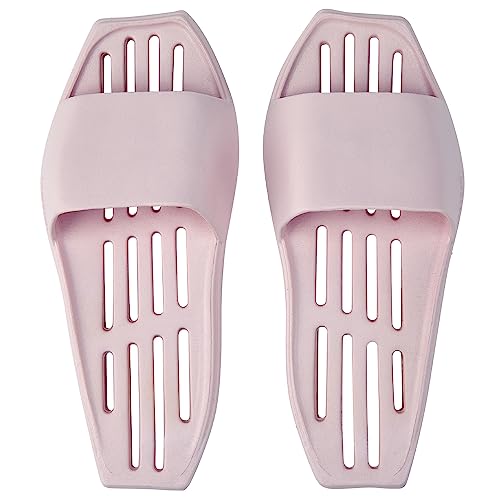 DEARCUS Duschpantoffel mit breiteren und längeren Abflusslöchern - strapazierfähige, leichte, schlanke Sohle - schnell trocknende Pool Slides Hausschuhe mit optimaler Höhe und weich - Balena, Pink, 4 von DEARCUS