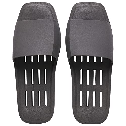DEARCUS Duschpantoffeln mit bequemem Anti-Rutsch-Pad – schnell trocknende Hausschuhe mit Drainagelöchern – rutschfeste dicke Sohle Sandalen – offene Zehenpartie – Piu Meno, Deep Grey, Grau dunkel, 4 von DEARCUS