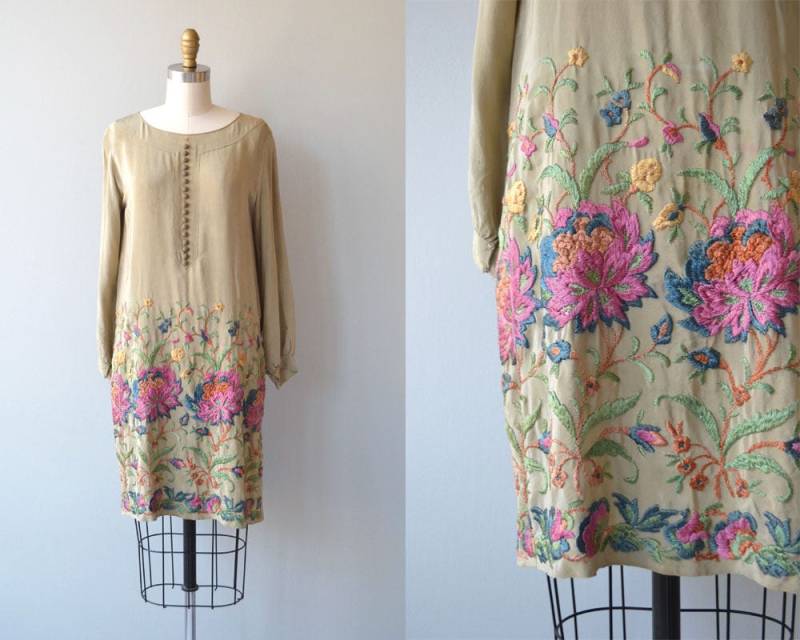 Leitmotiv Seide Kleid | Vintage 1920Er Jahre Bestickte 20Er von DEARGOLDEN