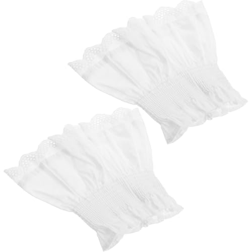 1 Paar Spitzen Fake Ärmel Clown Kostüm Kleidung Abnehmbare Ärmel Für Kleider Rüschenkragen Rüschen Manschetten Abnehmbare Fake Ärmel Hemdmanschetten Spitzen Manschetten DEARMAMY von DEARMAMY