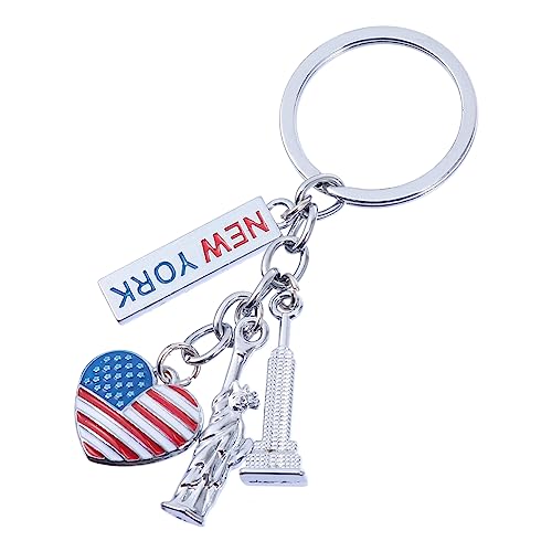 1Stk Schlüsselanhänger zum Unabhängigkeitstag 4 Ringe Kette Unabhängigkeitstag Schlüsselanhänger Statue of Liberty Schlüsselanhänger autoschlüsselanhänger Fahnen stilvolle Anhänger DEARMAMY von DEARMAMY