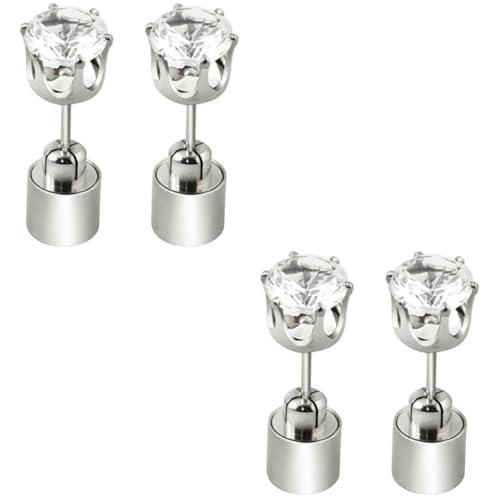 2 Paar DEARMAMY Led-ohrringe Zum Leuchten Bringen Glitzer Ohrringe Blinkt Leuchtende Ohrstecker Zucht Led-ohrstecker Strass- Blinkende Asymmetrische von DEARMAMY