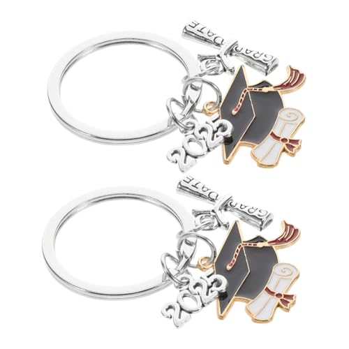 DEARMAMY 2stücke Graduation Keychains Mit Bachelor Cap Und Buchdesign Lustige Schlüsselanhänger Für College-absolventen Geschenkidee Zur Abschlussfeier Dekorieren Von Taschen von DEARMAMY
