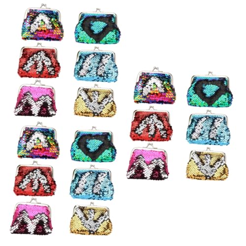 DEARMAMY 21 STK Frauen geldbörse The Tote Bag for Women hochstihl Glitzernde Geldbörse wendbare Geldbörse mit Pailletten Damen-Tragetaschen Münzbeutel Tasche mit Clipverschluss Portemonnaie von DEARMAMY