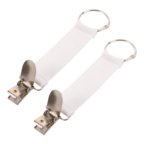2st Reisehut-clip Schutzbeutelpartition Halterungsclip Handschuhclip Beschützer-visitenkarte Unverzichtbare Geldbörse Jackenclips Kettenriemen Hutclip Handschuhclip Weiß Polyester DEARMAMY von DEARMAMY