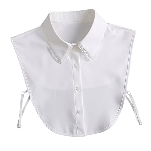 DEARMAMY 3stücke Abnehmbarer Chiffon Fake Kragen Für Damen Weißer Spitzen-dickey Modisches Kleidungszubehör Für Blusen Pullover Und Jacken Vielseitig Und Bequem von DEARMAMY