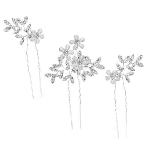 3 Stück Teiliges Vintage Haarnadeln für Bräute mit Strasssteinen Blumenschmuck für Hochzeiten Haaraccessoires für Damen für Brautfrisuren von DEARMAMY