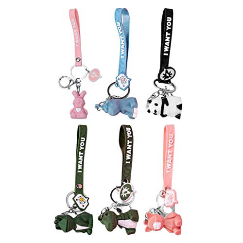 6st Schlüsselanhänger Plüsch Anhänger Für Rucksack Kreative Tieranhänger Schlüssel Dekore Schlüssel Hängende Anhänger Dekorative Tieranhänger Tiere Anhänger Dekore Kieselgel DEARMAMY von DEARMAMY