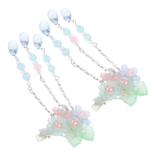 DEARMAMY Blumen Haarspangen Im Asiatischen Stil Für Frauen Haarspangen Mit Blumenquasten Für Dünnes Haar Chinesische Haaraccessoires Für Besondere Anlässe Und Alltag von DEARMAMY