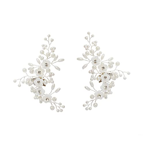 DEARMAMY 1 Paar Dekorative Schuhclips für Damen Schuhschnallen mit Perlen und Glitzer für Hochzeiten Partys und Besondere Anlässe Einfach Anzubringen und zu Gestalten von DEARMAMY