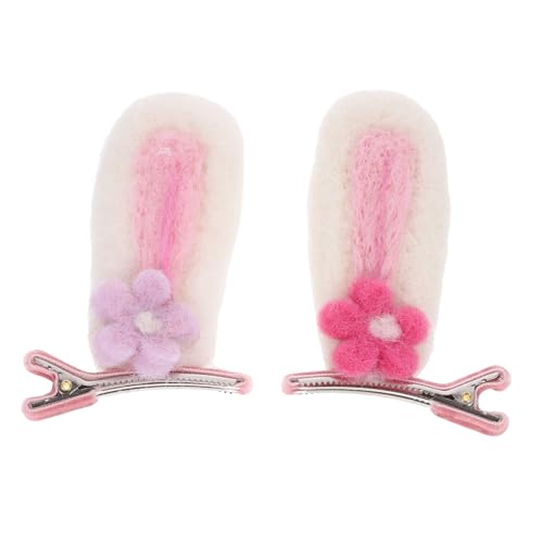 DEARMAMY 1 Paar Haarnadel Mit Hasenohren Bobby Kleinkinder Stifte Mädchen Zubehör Für Clips Haarschmuck Stutzenhalter Klammer Hasenohr Haarnadel Kinderhaarclip Cartoon-tierhaarspangen Wolle von DEARMAMY