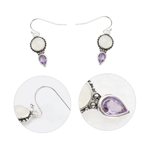DEARMAMY Elegantes 925 Silber Retro Creolen Set Mondstein Kristall Boho Mode Ohrringe Übertriebene Form DEARMAMY Elegantes 925 Silber Retro Creolen Set Mondstein Kristall Boho Mode Ohrringe Übertriebene Form von DEARMAMY