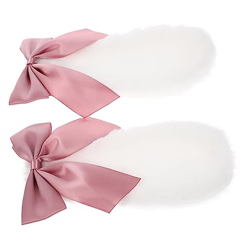 DEARMAMY 1 Paar Hasenohr Haarspange Hasenohren-Haarspangen Schleife Haarnadel Netz Kaninchenohr Haarspange Haarschmuck mit Kaninchenohren Haarspangen für Tierohren Hasenohren Cosplay von DEARMAMY