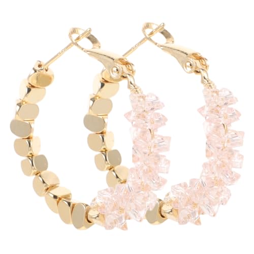 DEARMAMY 1 Paar Kristallohrringe Zucht Träne goldene Reifen runder Ohrring Ohrringe aus Sterlingsilber ohrringe gold damen ohrringe Party-Ohrring Tropfenohrringe Ohrhänger für Damen Kupfer von DEARMAMY