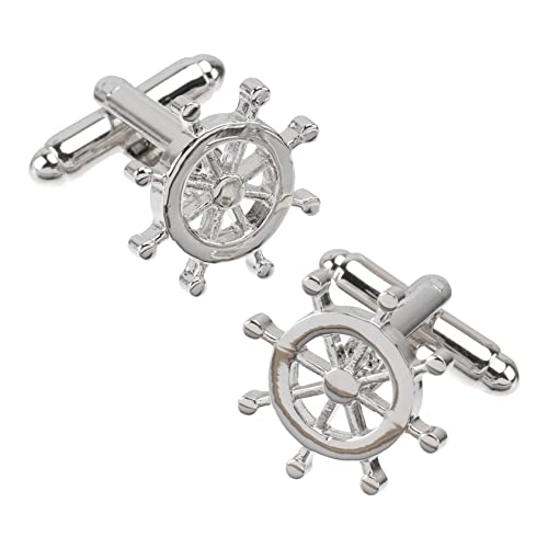 DEARMAMY 1 Paar Manschettenknöpfe für Herren binden Anstecknadel für Männer Smoking Versatile Manschettenknöpfe Kupfer Manschettenknöpfe Hemdverschlüsse Knöpfe für männliche Hemden Silver von DEARMAMY