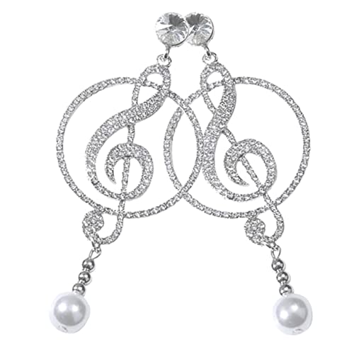 DEARMAMY Damen Musik Ohrringe Kreative Tropfen Ohrringe Für Frauen 925 Sterling Silber Strass von DEARMAMY