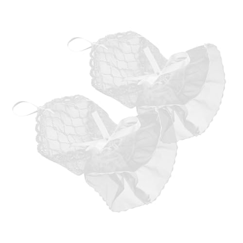 DEARMAMY 1paar Fingerlose Spitzenhandschuhe Mit Schleifenverzierung Hochzeitsärmel Zarter Spitze Für Teepartys Anlässe Und Tanzaufführungen Damen Accessoire Weiß von DEARMAMY