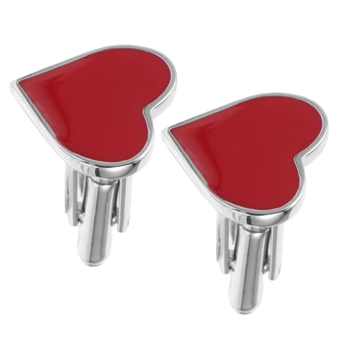 DEARMAMY 1 Paar Valentinsliebe-Manschettenknöpfe dalmatinisches Kostümzubehör Dekorationen persönliches valentinstag Manschettenknöpfe für besondere Anlässe Messing rot von DEARMAMY