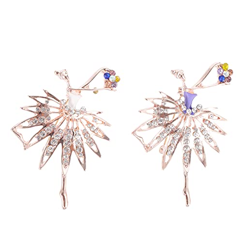 DEARMAMY 2 Stücke Ballerina Mädchen Broschen Legierung Strass Mode Brosche Pin Für Frauen Party Schmuck von DEARMAMY