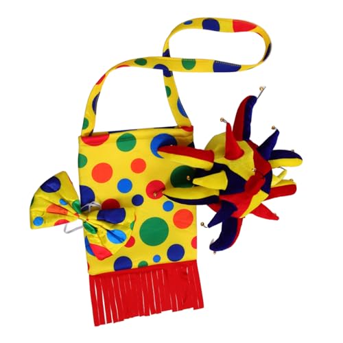 DEARMAMY 1 Satz Clown-Requisiten Clown-Kostüm-Requisite Kunst Clown- Kostümhut Kappe clown perücke clown scherzartikel Clown-Hut-Requisite Halloween-Clown-Hut-Stütze Goldener Samt von DEARMAMY