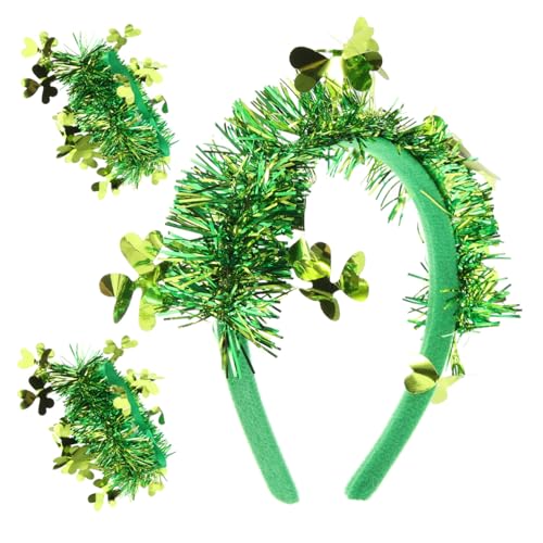 DEARMAMY Elegantes Grünes Kleeblatt-haar-accessoire-set Mit Stirnband Und Armbändern St. Patrick's Day- Für Frauen Und Mädchen von DEARMAMY