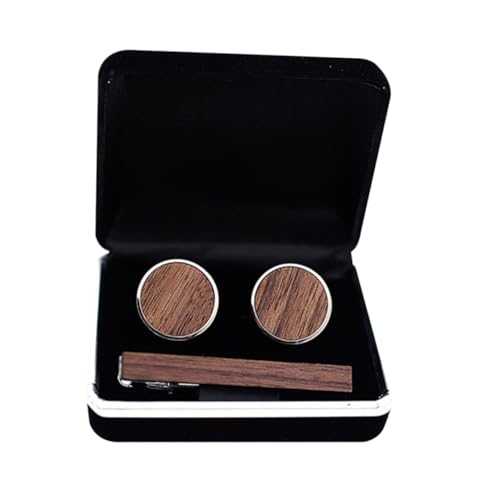 DEARMAMY 1 Satz Manschettenknöpfe Mit Krawattennadel Vintage Für Männer Manschettenknöpfe Männer Geschäftliche Krawattennadel Alte Manschettenknöpfe Krawattennadel Für Männer Brown Nussbaum von DEARMAMY