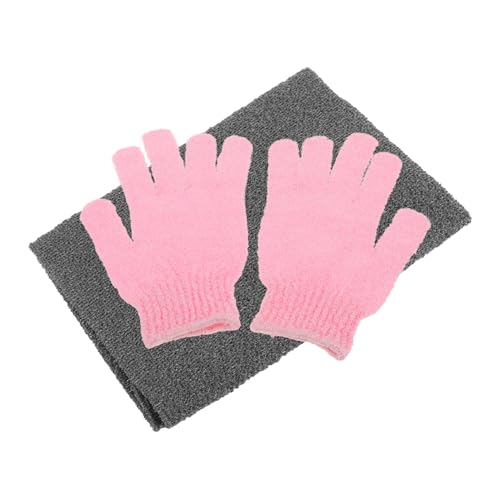 DEARMAMY 1 Satz Satz Körperpeeling für hautpflege hautreinigung Rückenpeelinghandschuh Peelinghandschuh-Set rückenbürste Peeling-Handtuch zum Badhandschuhe Gummi von DEARMAMY