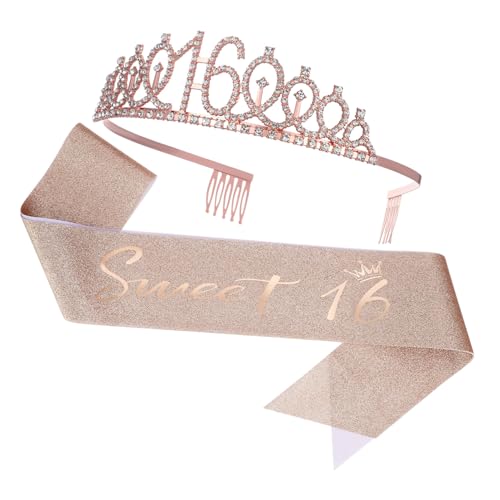 DEARMAMY 1satz Geburtstag Krone Und Schärpe Roségold Mit Rhinestone Geburtstagsdeko Für Frauen Stilvolle Accessoires Für Unvergessliche Feiern Bequemes Design Für Teenager DEARMAMY 1satz Geburtstag Krone Und Schärpe Roségold Mit Rhinestone Geburtstagsdeko Für Frauen Stilvolle Accessoires Für Unvergessliche Feiern Bequemes Design Für Teenager von DEARMAMY
