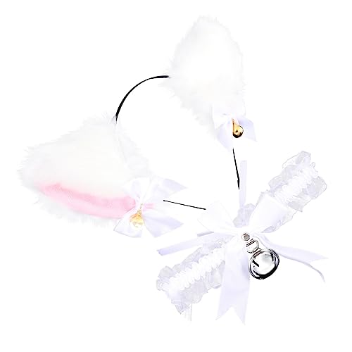 DEARMAMY Katzenohr-kopfschmuck-set Für Cosplay-ohren Stirnband Schleife Glöckchen Für Party Halloween Weihnachten Schule von DEARMAMY