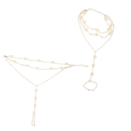 DEARMAMY 1 Satz Strand-perlen-fußkettchen Zehe Charme Elegant Strandig Knöchel Strand-fußkettchen Für Frauen Armbänder Zubehör Schmuck Kettenarmband Taille Schuhe Imitationsperlen 2st von DEARMAMY