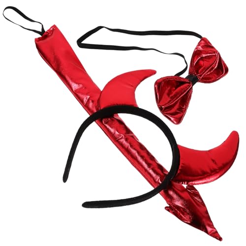 DEARMAMY 1 Satz Teufel-Cosplay-Stütze grimmig Fuchs Stirnbänder Masken Ziege halloween haarschmuck augenmaske halloween Haarband Stirnband aus Horn Cosplay-Kostüm-Stütze Stoff rot von DEARMAMY