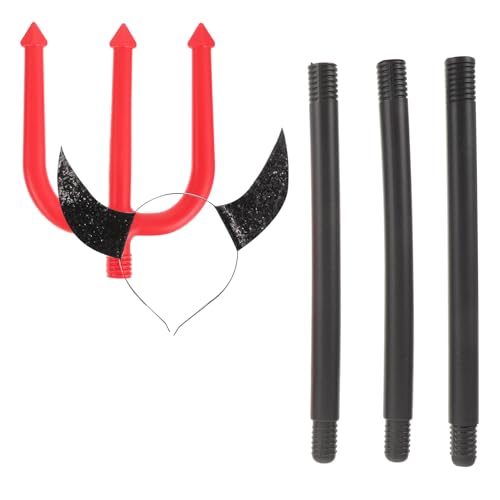 DEARMAMY 1 Satz Teufelshornschnalle Trichterhalterung Muschel Lampenschirm Zweilagiger Ring Modeschlüsselkette Teufel Kostümzubehör Sitz Gestell Horror Pfau Hamsterbettwäsche Plastik Black von DEARMAMY