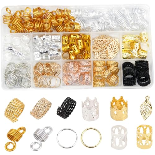 DEARMAMY 1 Schachtel Dreadlocks Ringe Set aus Diy Haarschmuck für Dreads und Flechtfrisuren Langlebige Haaraccessoires für Partys und Hochzeiten Geeignet für Frauen und von DEARMAMY