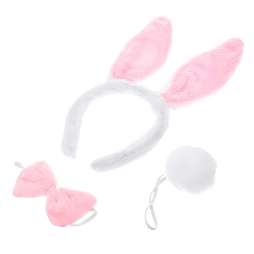 DEARMAMY Ohr-stirnband-set für Party 3-teiliges Hasenohren-stirnband-set Weiches Material für Cosplay von DEARMAMY