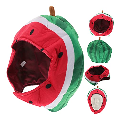DEARMAMY Wassermelonen-kostüm für Jungen und Mädchen Hut für Erwachsene Lustige Kopfbedeckung Aus Plüsch mit Früchten für Partys von DEARMAMY