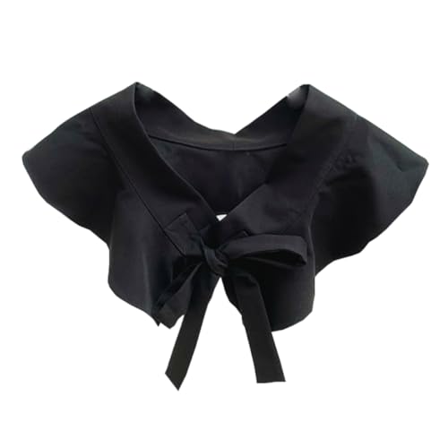 DEARMAMY 1 Stk kleine Weste taillengürtel schwarzes hemd Hemd-Accessoire für Frauen halbes Hemd Bluse Hemden Kleidung dekorativer Kragen Frau gefälschte Stricken Black von DEARMAMY