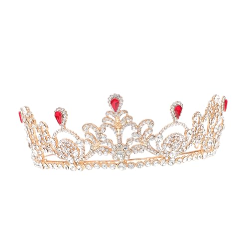 DEARMAMY 1 Stück Brautkrone Hohe Krone Prinzessin Tiara Hochzeitskrone Frauen Diademe Für Mädchen Kopfdekor Haarschmuck Brautjungfern Abschlussball Königin Damenkrone Brautkrone Kronen von DEARMAMY