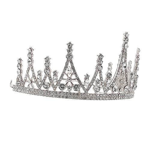 DEARMAMY 1 Stück Geburtstagskrone Stirnband Haarkronendekor Prinzessinkronen Hochzeit Geburtstag Tiara haarschmuck Blumenmädchen Haar Accessoire niedliche Haaraccessoires Legierung Silber von DEARMAMY