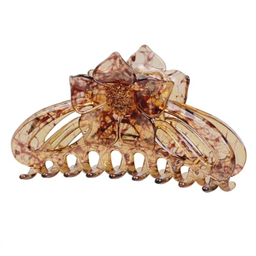 DEARMAMY 1 Stück Hollow Out Haarklammer aus Hochwertigem Oxfordharz Rutschfester Haarschmuck für Damen Partys Zeremonien und Stilvolles Accessoire Kaffeeton von DEARMAMY