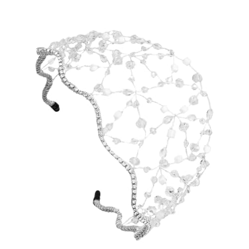 DEARMAMY 1 Stück Kopfnetz Haarzubehör Kopfbedeckung Mädchen Braut- Hochzeit Stirnband Entzückendes Haarband kopfschmuck hochzeit Braut Kopfschmuck Stirnband Legierung Silver von DEARMAMY