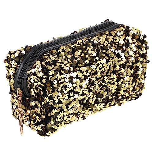 DEARMAMY Kosmetiktasche Große Kapazität mit Pailletten Tragbare Make Up Handtasche für Damen Multifunktionale Aufbewahrungstasche für Kosmetik und Hautpflegeprodukte von DEARMAMY