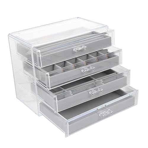 DEARMAMY Kosmetik Organizer 1Stück Transparent Schublade Makeup Aufbewahrung Halter für Damen Schreibtisch Kosmetik Display Koffer mit Mehreren Fächern von DEARMAMY