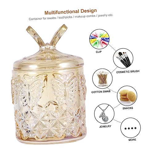 DEARMAMY 1 Stück Packung Wattestäbchenhalter schmink aufbewahrungsboxen kosmetikaufbewahrungsboxen kugelschreiber halterung Container Make-up-Organizer klare Kanister Kosmetikhalter Khaki von DEARMAMY