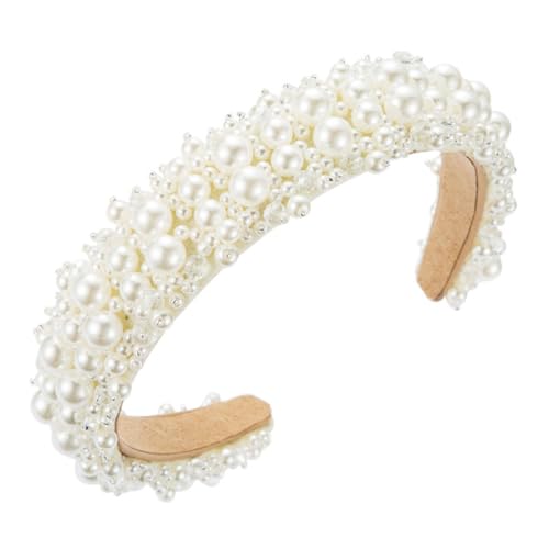 DEARMAMY Perlen Haarschmuck Haarreif Kreativer Haarverschluss Party-stirnband Tägliche Haarmode Haarreif Stilvolle Perle Braut Haar Dekoration von DEARMAMY
