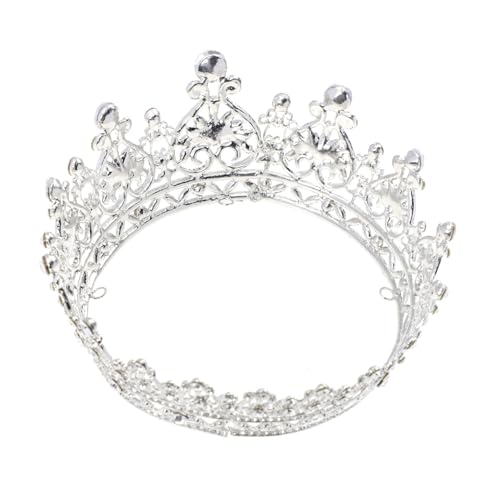 DEARMAMY 1 Stück Retro Barock Tiara Krone für Damen Haarschmuck Accessoire Brautkrone mit Strahlendem Design für Feste Partys und Besondere Anlässe von DEARMAMY