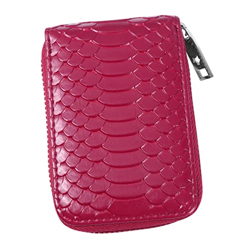 DEARMAMY 1 Stück Leder Geldbörse Für Herren Portemonnaie Herren Schlanke Brieftasche Portemonnaie Reißverschluss Orgel Geldbörse Leder Kredithalter Vordertasche Rose von DEARMAMY